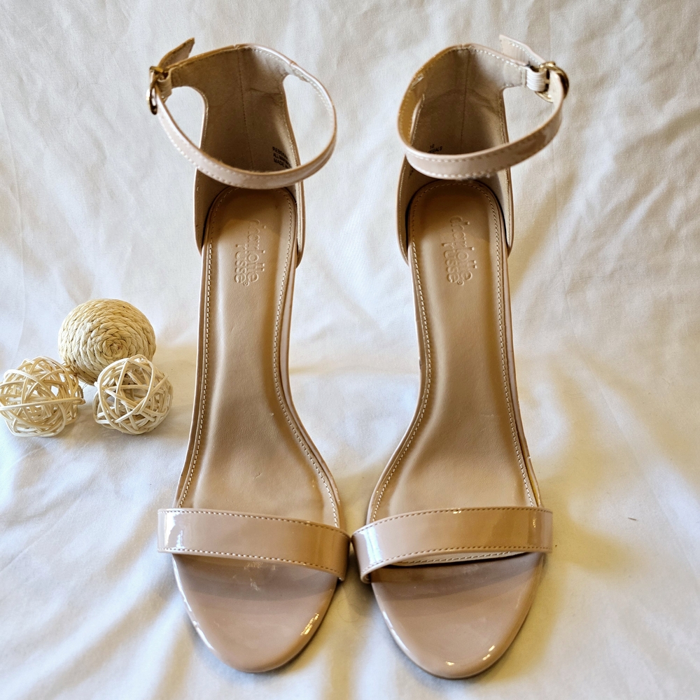 Cream Minimalist High Heels with Ankle Strap